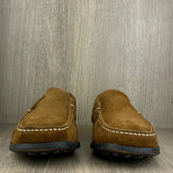 Faconnable Shoes Mens Size 7/40 Moccasin Slip On Driving Loafers Suede Brown - Picture 2 of 11